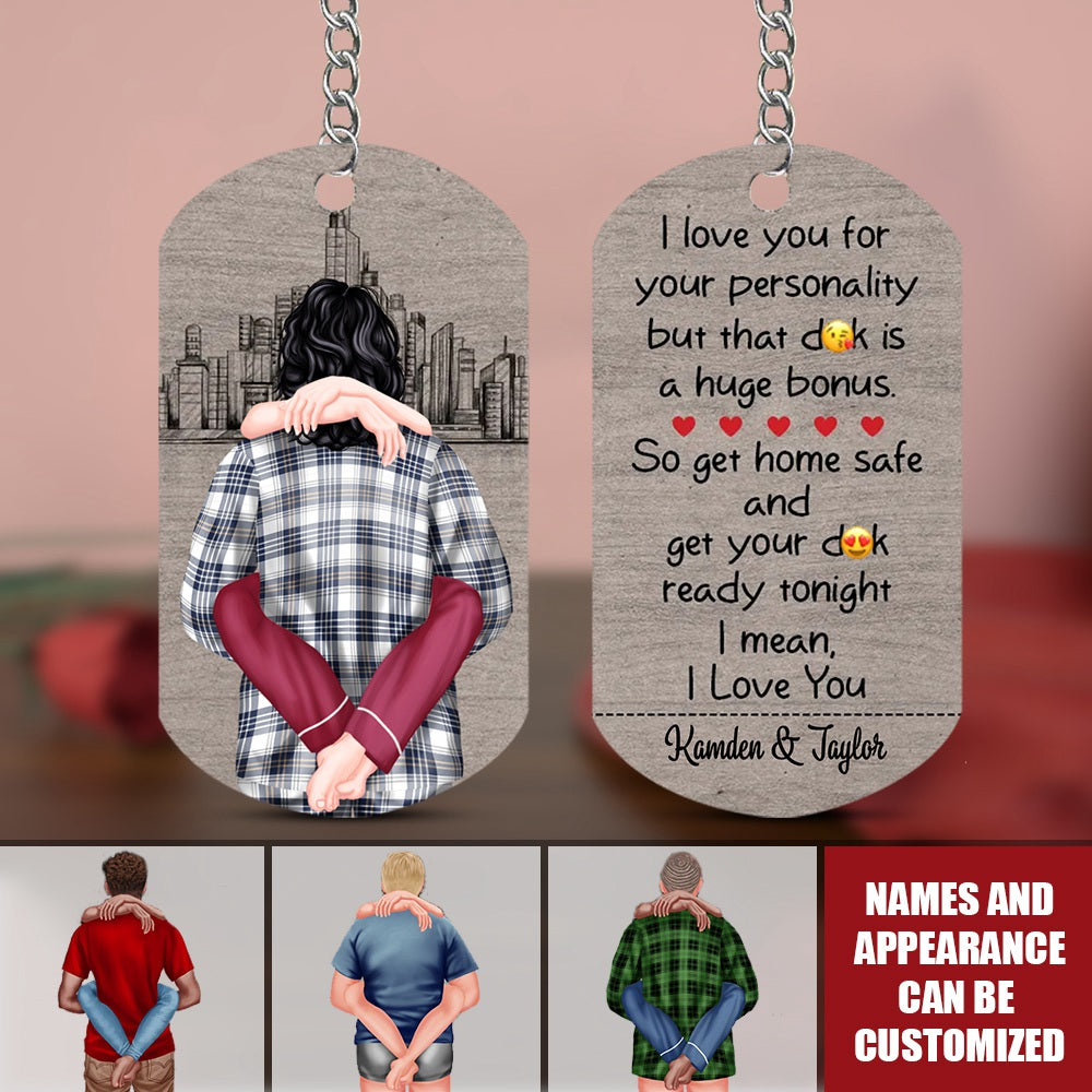 I Love You For Your Personality - Personalized Stainless Steel  Keychain, Valentine's Day Gift Idea For Couple