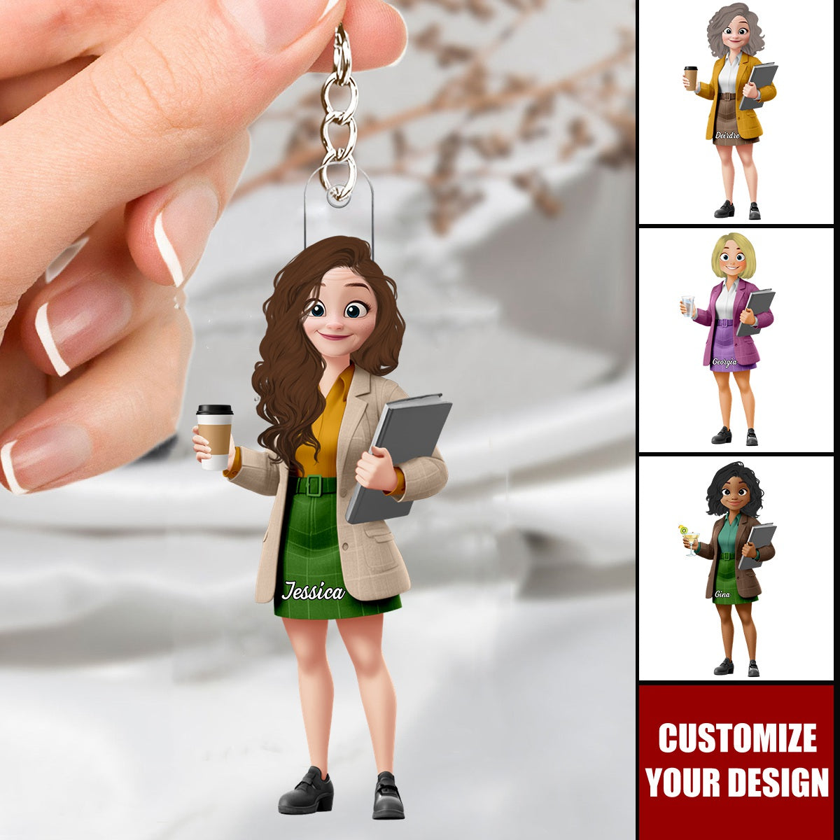 Love Teacher Life New Version - Personalized Acrylic Keychain