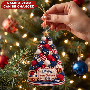 Yarn Tree – Personalized Acrylic Custom Shape Ornament, Crafter Holiday Gift