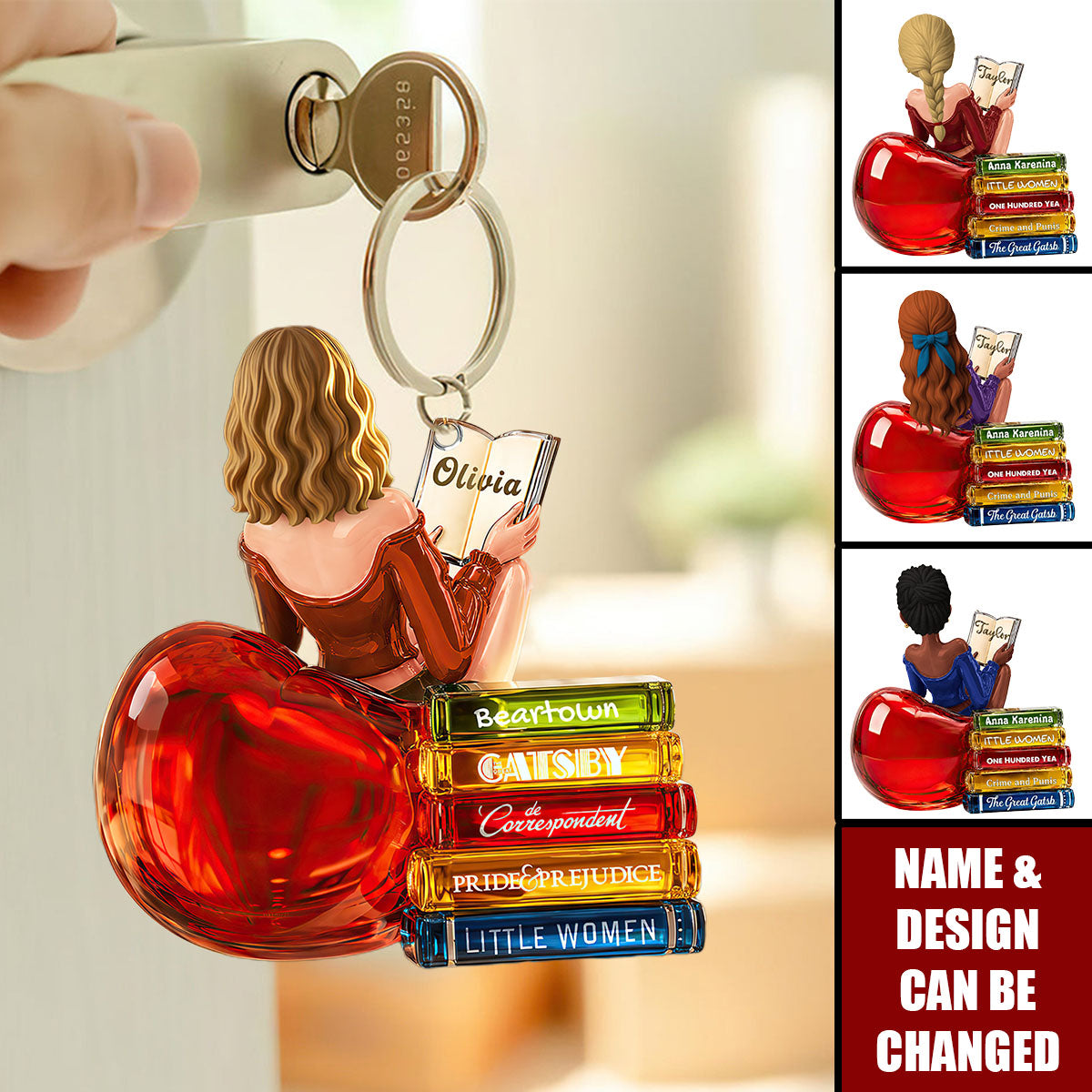 Book Lovers Acrylic Keychain - Personalized Gifts For Her