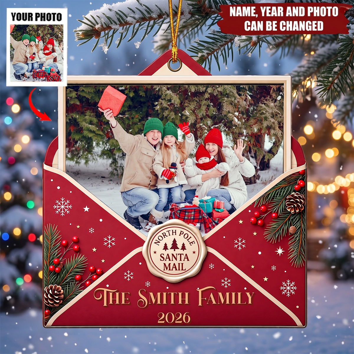 Santa Mail Memories – Personalized Acrylic Custom Shape Ornament