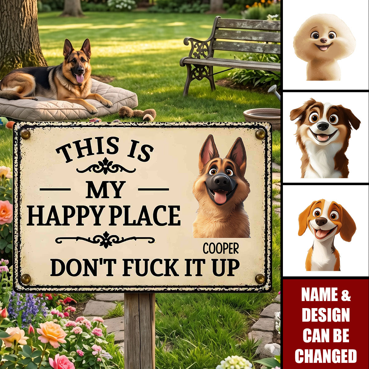 This Is My Happy Place Don't Mess It Up - Personalized Metal Sign