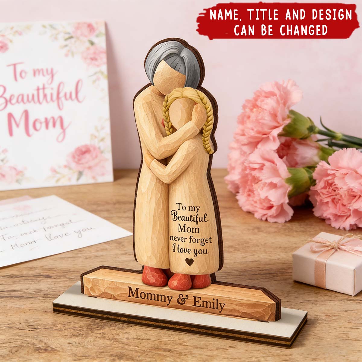 To My Mom Never Forget I Love You - Personalized 2-Layered Wooden Plaque