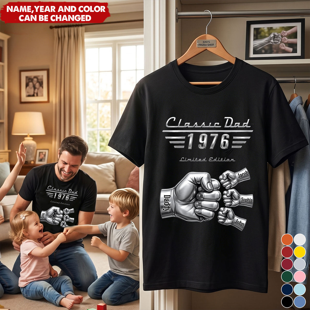 Classic Car Style Dad - Personalized Shirt For Dad, Grandpa