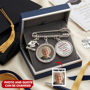 This Achievement Is For You Above - Personalized Lapel Pin With Photo Charms