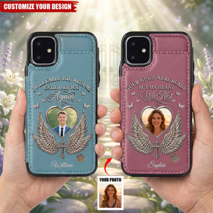 Custom Photo I Will Always Carry With Me Memorial - Personalized Leather Flip Wallet Phone Case