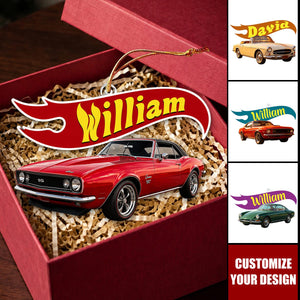 Custom Name & Number Acrylic Wheel Ornament - Personalized Christmas Gift