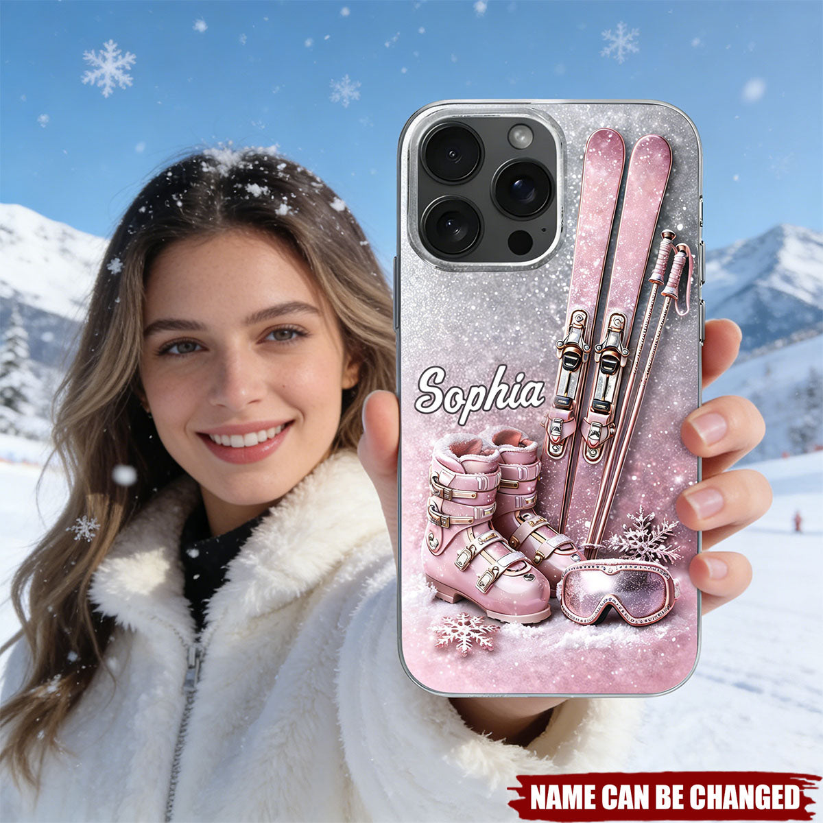 Skis, Boots, And Goggles, Clear Phone Case, Gift For Snow Lovers