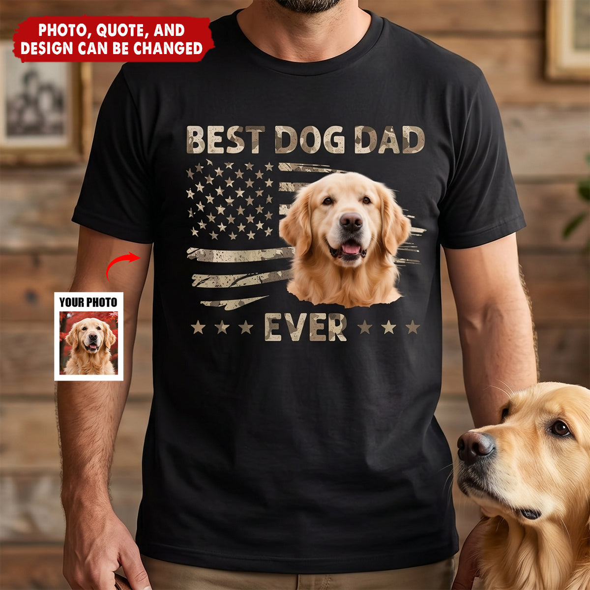 Custom Photo Best Dog Dad Ever - Personalized Pet Shirt- Father's Day, Gift For Pet Owners, Pet Lovers