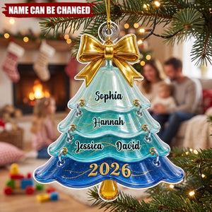 Family Christmas Tree - Personalized Acrylic Custom Shape Ornament