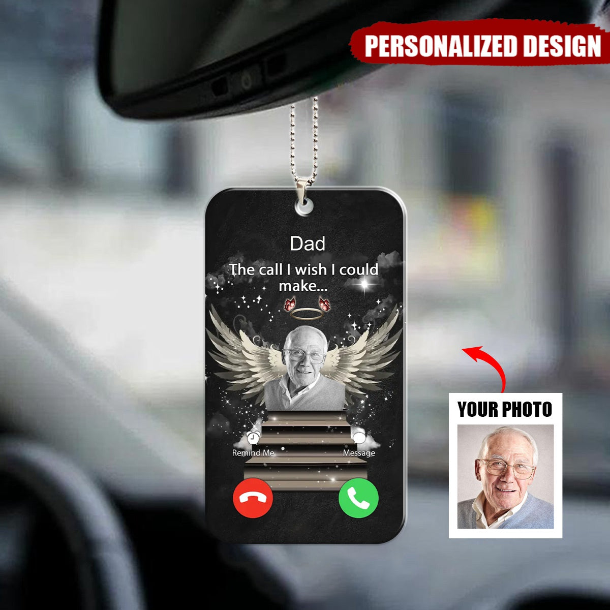 Personalized Memorial Acrylic Ornament - Upload Photo - Memorial Gift For Family Member - The Call I Wish I Could Make