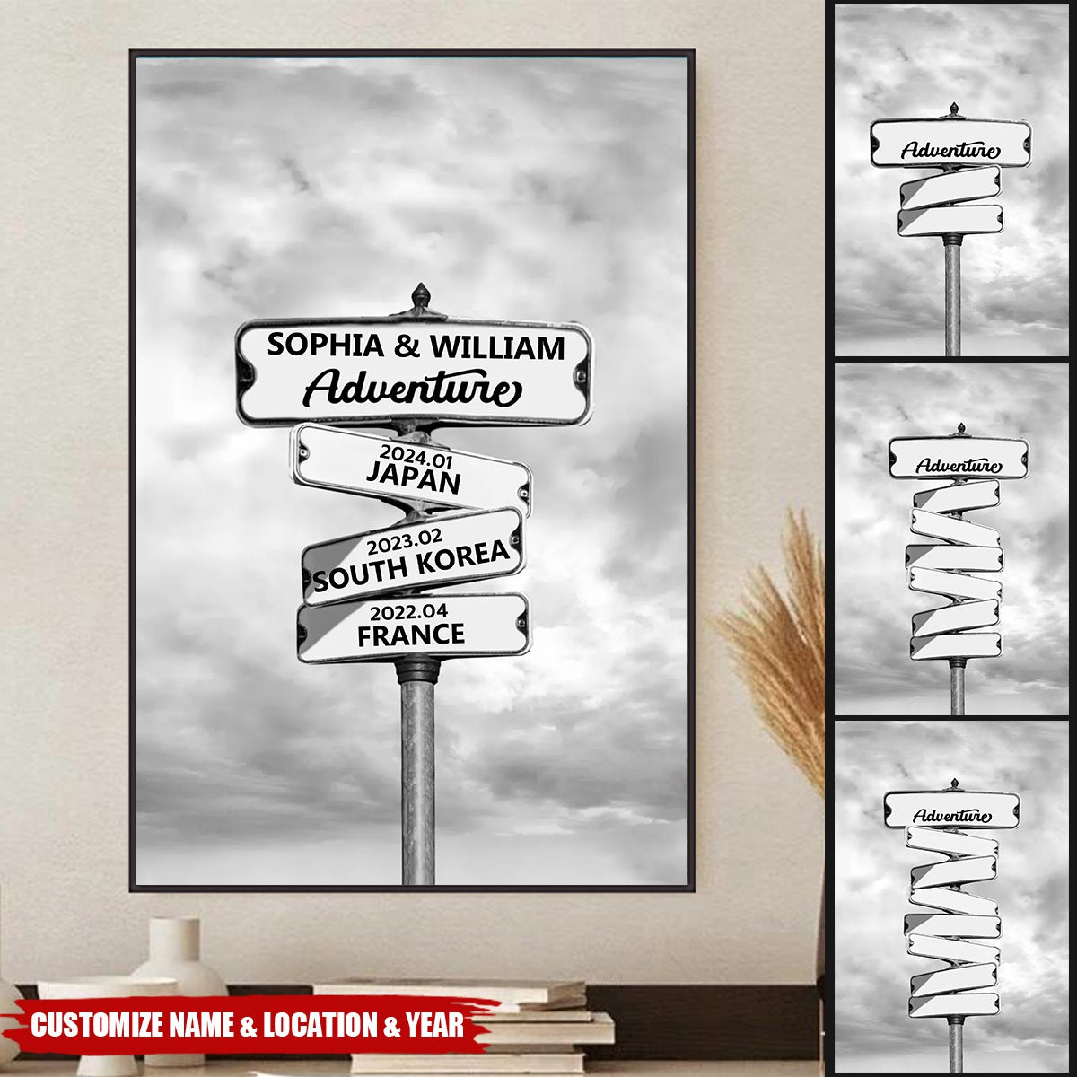 Love Travel Personalized Poster Home Decoration - Traveling Adventure Gifts For Couples Family