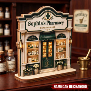 Personalized Pharmacy Wooden Plaque, Custom Name Apothecary Decor, Pharmacist Gift