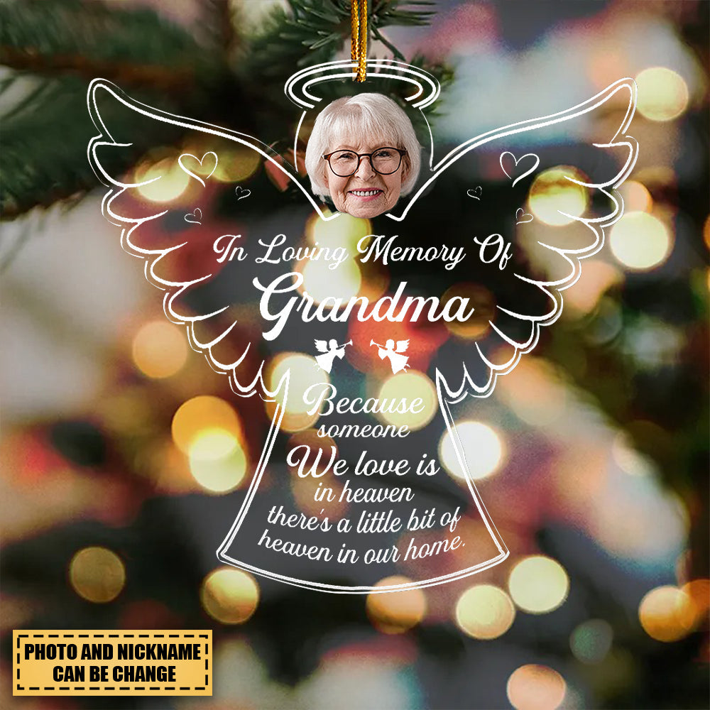 Heaven In Our Home - Personalized Angle Shaped Acrylic Photo Ornament