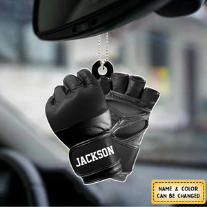 Personalized Mma Glove Acrylic Car Ornament, Gift For Mma Lover