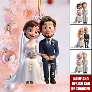 Personalized Wedding Couple Acrylic Ornament, Gifts For Couple