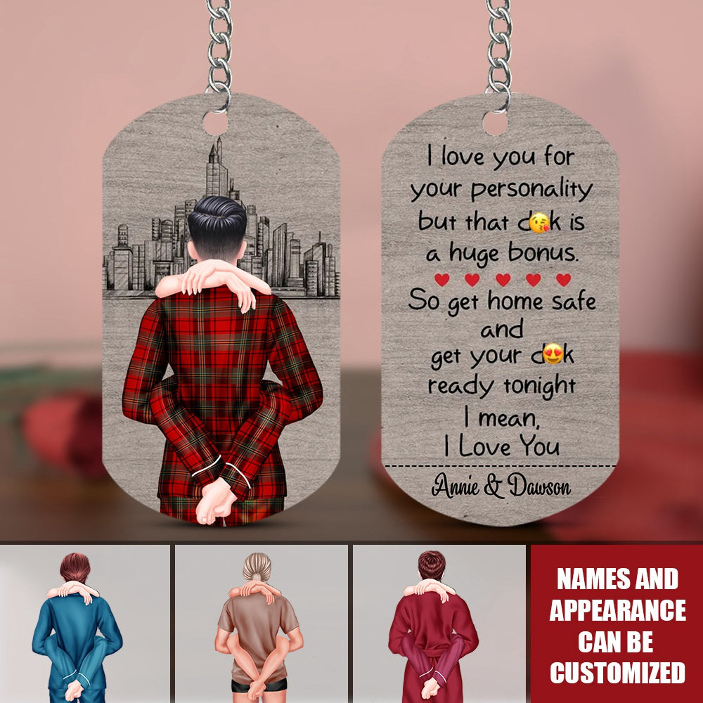 I Love You For Your Personality - Personalized Stainless Steel  Keychain, Valentine's Day Gift Idea For Couple