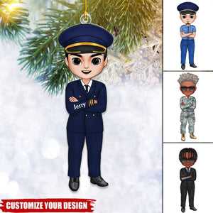 Pilot Man Personalized Christmas Acrylic Ornament, Gift For Pilot