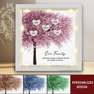 Family Tree Grandma With Custom Name Heart Personalized Light Up Shadow Box Perfect Mother's Day Gift