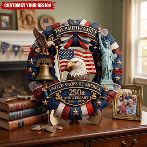 1776-2026 Eagle Liberty Bell - United States 250th Anniversary USA Patriotic Home Wooden Decor