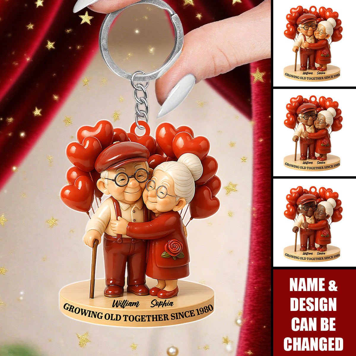 Growing Old Together - Personalized  Acrylic Keychain