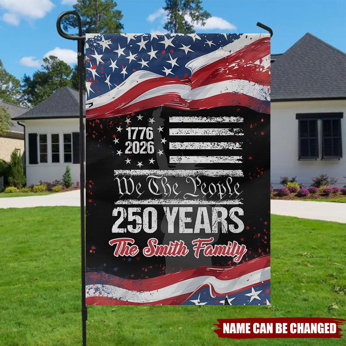 Custom 250 Years USA 250th Birthday 1776-2026 Eagle Garden Flag Gift for Family