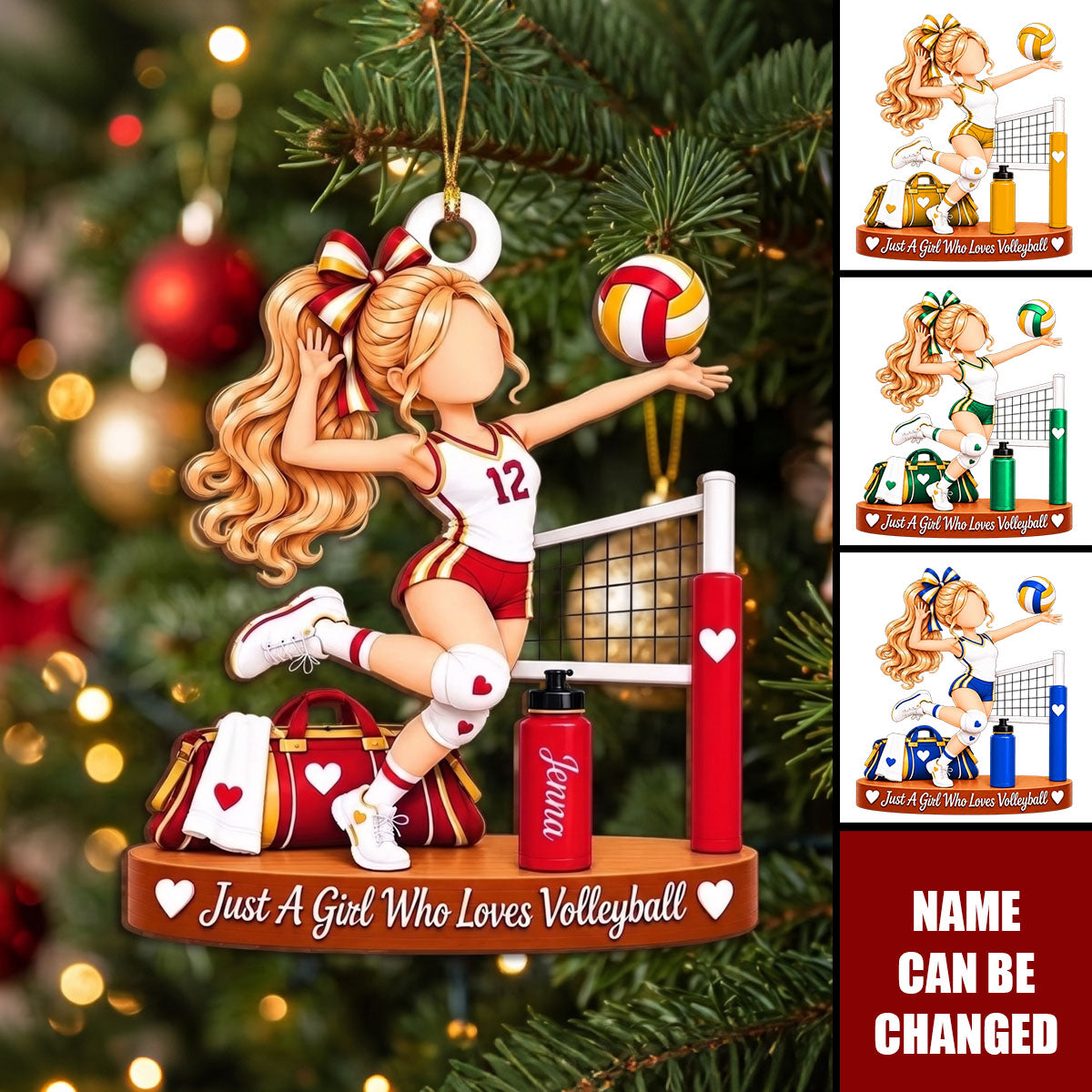Just A Girl Who Loves Volleyball Personalized Acrylic Ornament - Christmas Keepsake