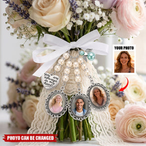 Custom Photo Bouquet Charm - Personalized Memorial Sympathy Gifts For Brides - In Loving Memory