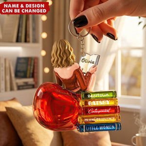 Book Lovers Acrylic Keychain - Personalized Gifts For Her