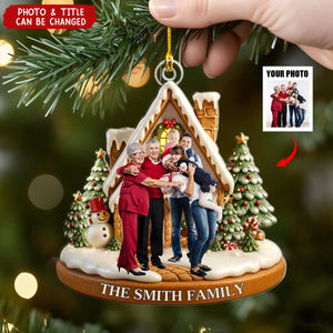 Christmas Sparkles With Love At Home Personalized Photo Acrylic Ornament - Christmas Birthday Gifts For Family