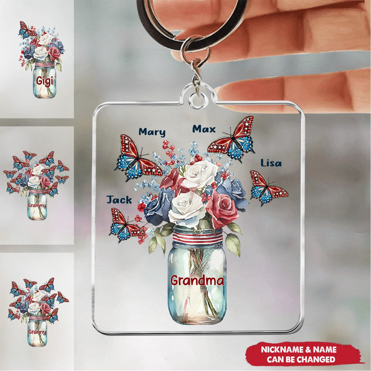 Happiness Is Being A Grandma - Personalized Grandma Transparent Keychain