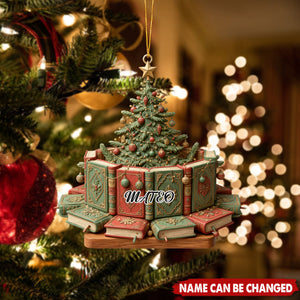 Personalized Bookish Christmas Book Tree Ornament - Gift for Librarian or Reader