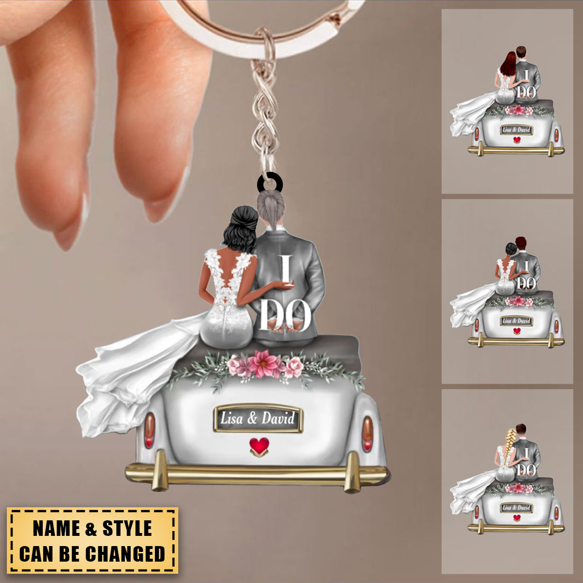 Young Couple - Personalized Keychain