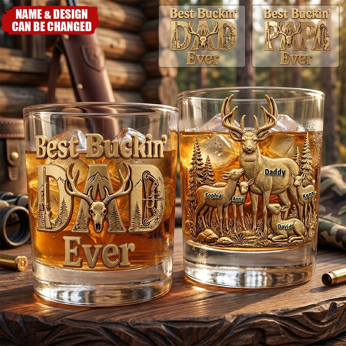 The Best Hunting Dad Drinking Glass - Personalized Gifts For Dads