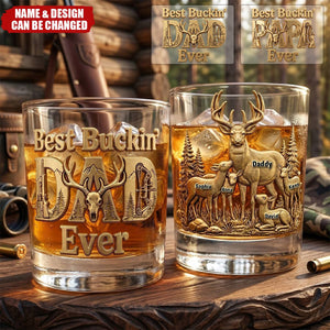 The Best Hunting Dad Drinking Glass - Personalized Gifts For Dads