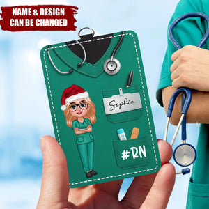 Scrub Theme Nurse CNA CMA RN LPN Name Personalized ID Badge Holder