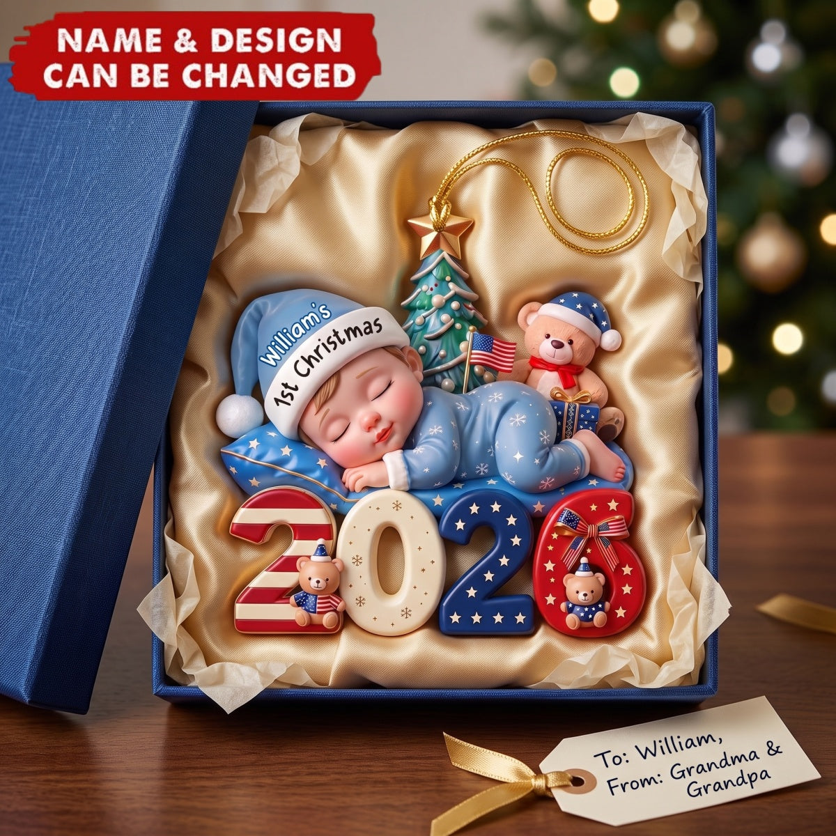 1st Christmas USA - Personalized Acrylic Custom Shape Ornament