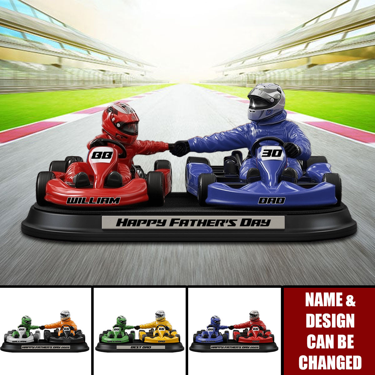 Kart Racing Loving Dad & Kid - Personalized Father Custom Shaped Acrylic Plaque