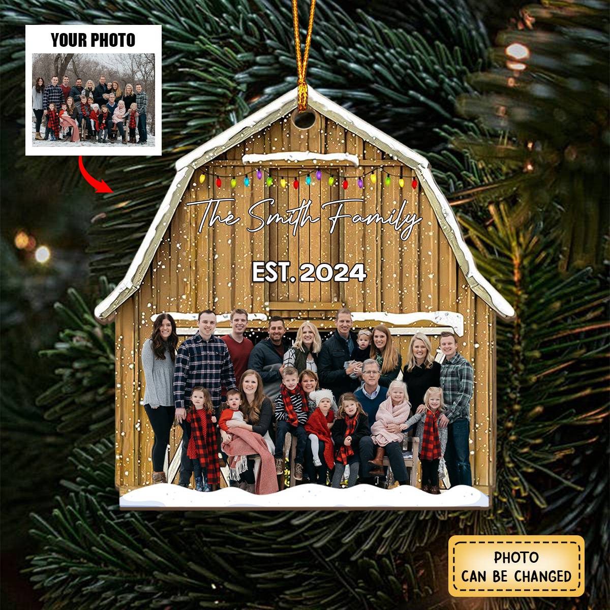 Christmas In The Barn - Personalized Custom Wood Ornament