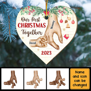 First Christmas Together For Single Parent Heart Ornament