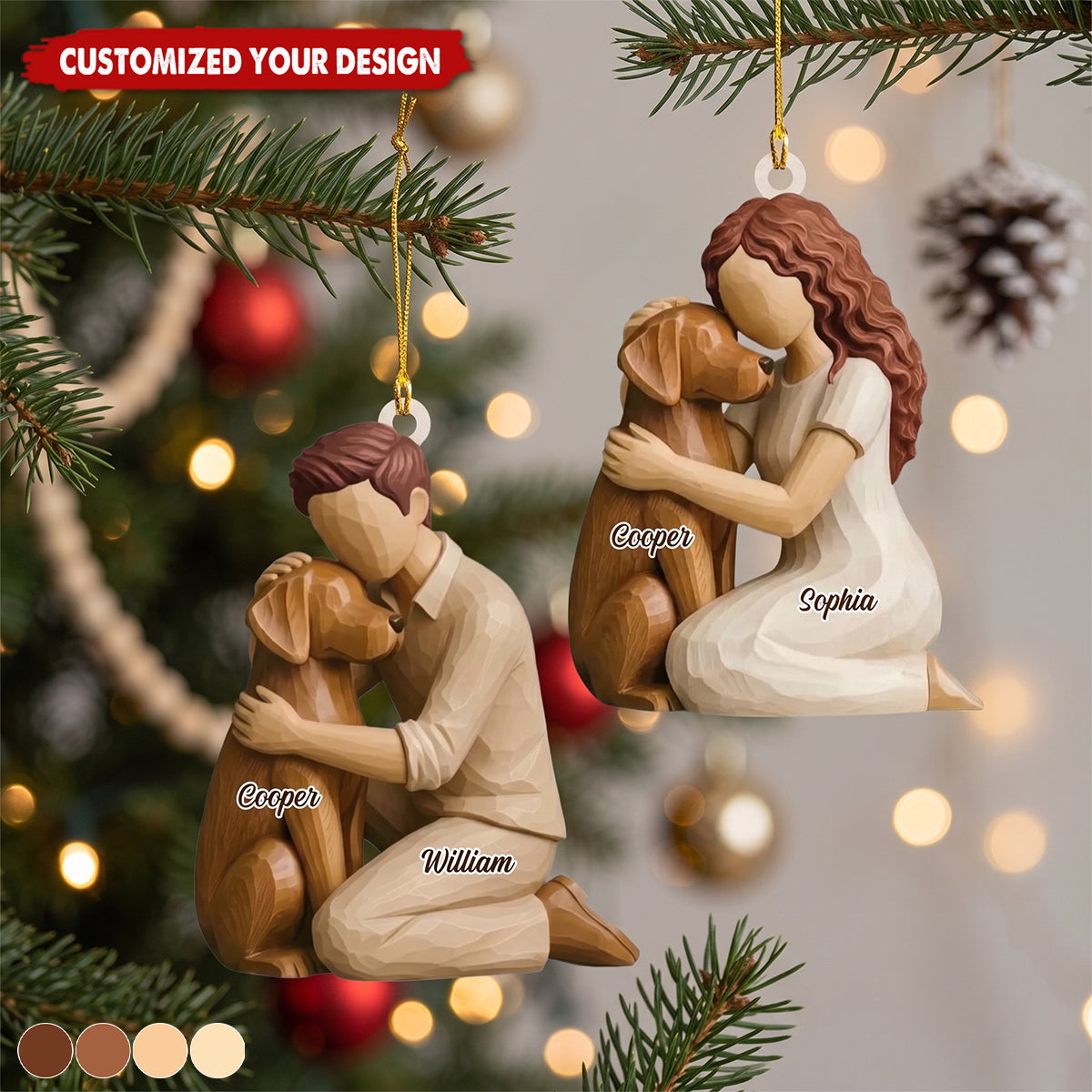 Custom Wood Ornament - Personalized Pet Christmas Memorial Sympathy Gifts For Dogs