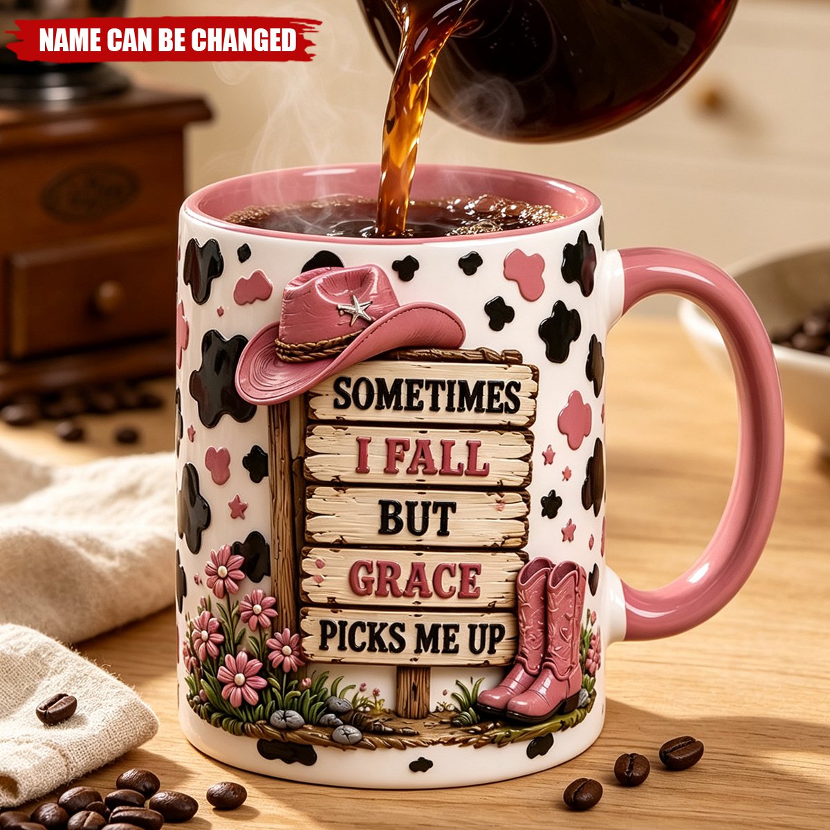 Walking By Faith Cow Coffee Mug - Personalized Gifts For Christian