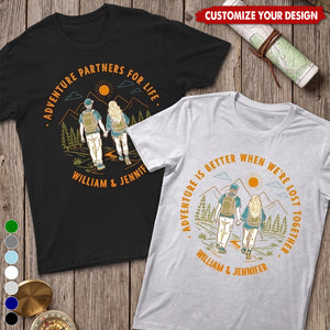 Vintage Adventure Partners For Life - Personalized T Shirt