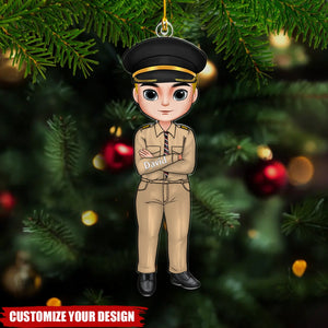 Pilot Man Personalized Christmas Acrylic Ornament, Gift For Pilot