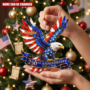 America 250 Years Ornament 2026, Patriotic Eagle Christmas Ornament