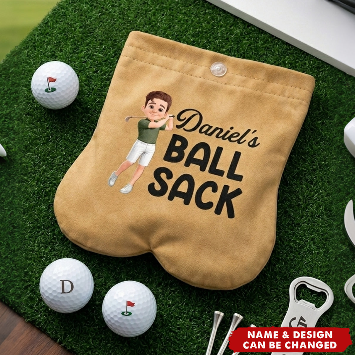 Custom Golf Ball Bag Sack - Personalized Birthday Gifts For Golf Lovers, Sports Fans, Sports Lovers - Fairways And Good Days