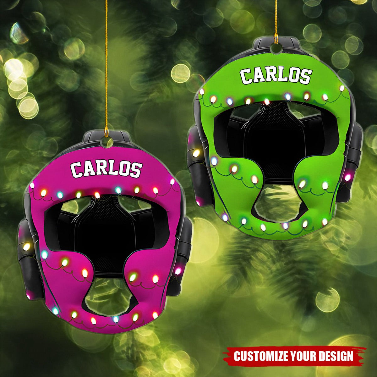 Personalized Wrestling Ornament, Wrestling Helmet Ornaments, Gift for Wrestling Player