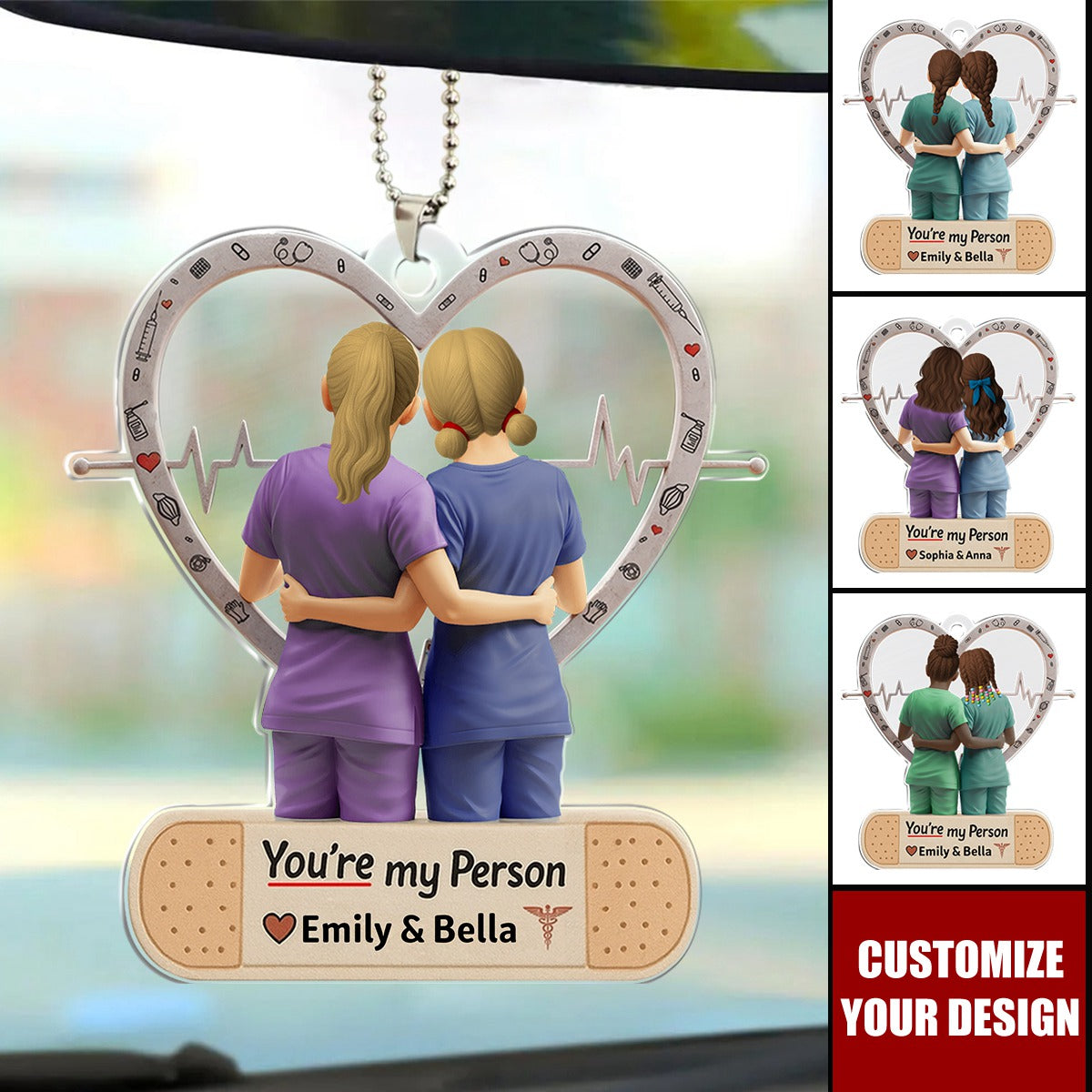 Nurse Besties Acrylic Ornament - Personalized Gifts For Nurse Colleague