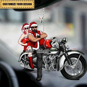 Motorcycle Couple Front View, Gift For Motorcycle Lovers-Personalized Acrylic Ornament