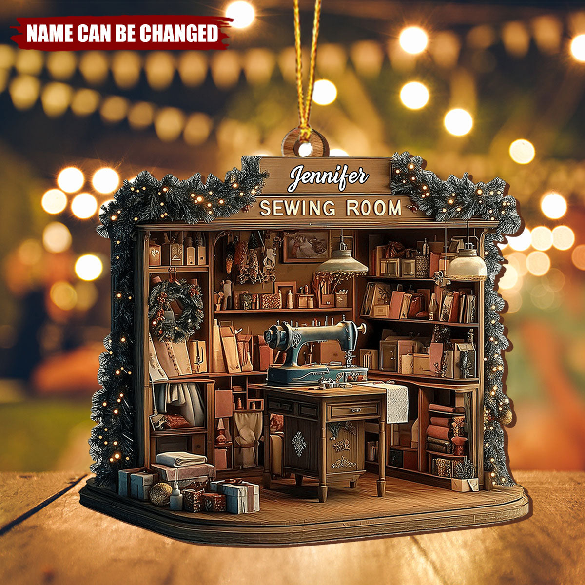 Celebrating The Joy Of Crafting Sewing Room Awaits, Custom Wood Ornament